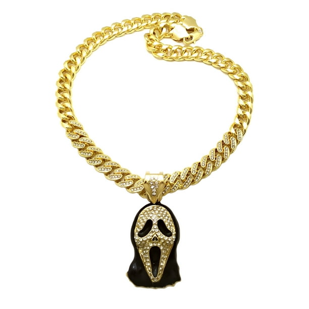 BLINGFACTORY Veritas AEQUITAS Black Wooden Pendant & 2mm 20 Gold PT Box Chain Hip Hop Necklace 